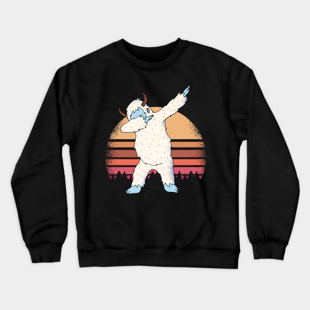 Dabbing Yeti Sunset Funny T-shirt Crewneck Sweatshirt by madeinchorley